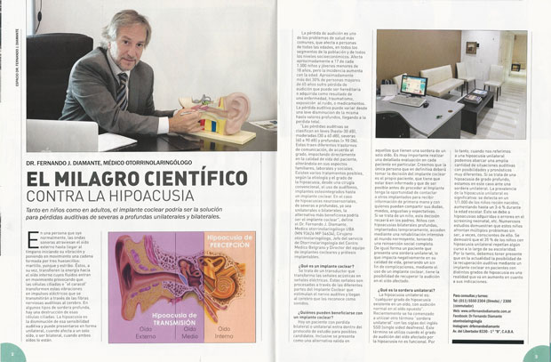 ORL Dr. Fernando Diamante Revista Noticias Nº2201 - 01/03/2019